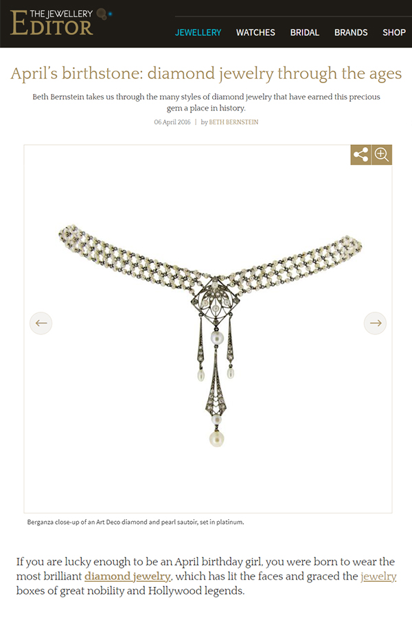 Berganza featured in the Jewellery editor