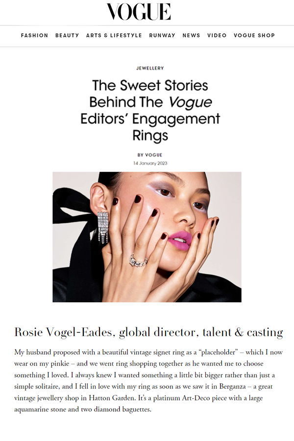 Berganza featured in Vogue