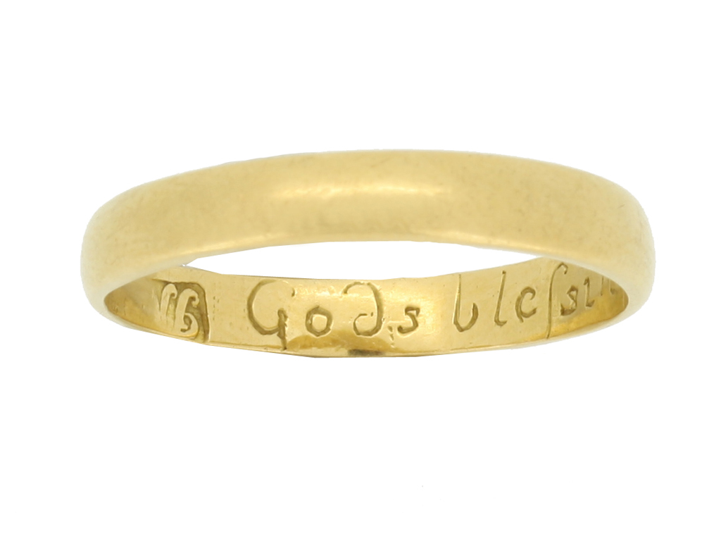 Georgian gold posy ring Gods blessing be on thee and me circa 18th century
