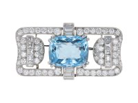 Aquamarine and diamond brooch berganza hatton garden