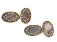 diamond mother of pearl cufflinks berganza hatton garden