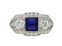 Art Deco sapphire and diamond ring hatton garden