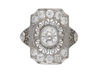 front Gorham diamond cluster ring hatton garden berganza