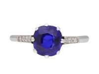 Kashmir Royal Blue sapphire and diamond ring, circa 1910. Hatton Garden 