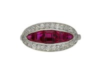 Burmese ruby and diamond saddle ring berganza hatton garden