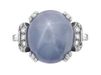 Ceylon star sapphire and diamond ring by J. Milhening. Inc, Chicago, American, circa 1950.
