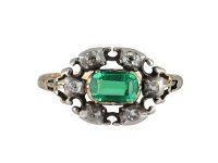 Georgian emerald and diamond cluster ring, English, circa 1830.