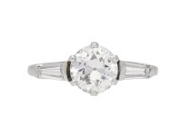 Vintage flanked solitaire diamond ring berganza hatton garden