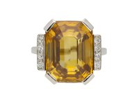 Art Deco golden zircon and diamond ring berganza hatton garden