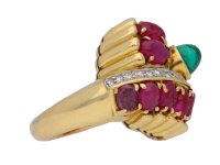 Marchak emerald ruby diamond ring berganza hatton garden