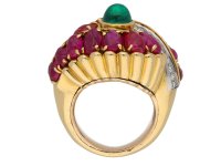 Marchak emerald ruby diamond ring berganza hatton garden