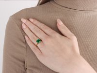Colombian emerald solitaire ring, circa 1980.