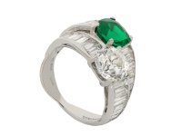 Tiffany & Co emerald diamond crossover ring hatton garden