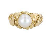 Wiese solitaire natural pearl ring berganza hatton garden