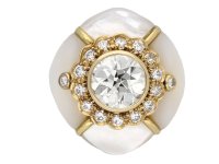 Fred diamond mother of pearl cluster ring berganza hatton garden