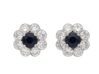 Sapphire and diamond cluster earrings berganza hatton garden