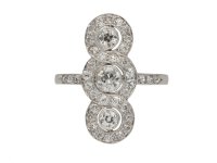 Antique diamond triple cluster ring berganza hatton garden