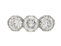 front view antique Marcus Co three diamond ring berganza hatton garden
