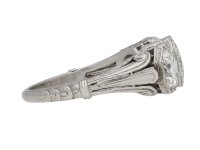 side view antique Marcus Co three diamond ring berganza hatton garden
