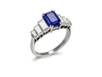 Kashmir sapphire and diamond ring, circa 1935.