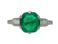 Art Deco emerald and diamond ring berganza hatton garden