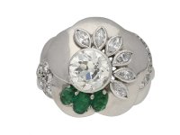 diamond emerald flower ring Seaman Schepps berganza hatton garden