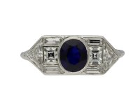 Yard Inc. Art Deco sapphire diamond ring berganza hatton garden