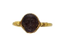 Roman gold cameo ring with face of Zeus berganza hatton garden