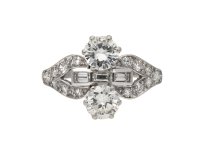 Art Deco two stone diamond cluster ring berganza hatton garden