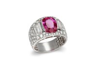 Bulgari Burmese ruby and diamond 'Trombino' ring, Italian, circa 1940 50.