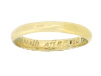 front view gold posy ring berganza hatton garden 