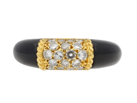 Van Cleef & Arpels onyx and diamond 'Philippine' ring, French, circa 1960.  Hatton Garden