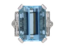 Vintage aquamarine and diamond ring berganza hatton garden