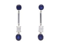 Art Deco Burmese sapphire diamond earrings berganza hatton garden