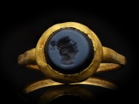 Sasanian gold ring nicolo intaglio of profile bust hatton garden