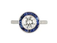 Edwardian diamond and sapphire target ring, English, circa 1915.