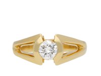 Mellerio solitaire diamond ring, French, circa 1970. Hatton Garden