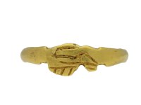 Medieval gold fede betrothal ring hatton garden