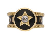 front view Victorian diamond set family memorial ring, circa 1880.