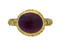 front view Tudor amethyst ring, circa 16th 17th century. 