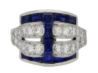 front view sapphire diamond ring Tiffany Co berganza hatton garden