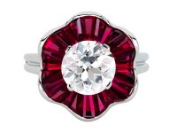 Oscar Heyman Brothers diamond and ruby cluster ring hatton garden