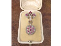 Ruby and diamond set fob watch by Mellerio, circa 1900. berganza hatton garden