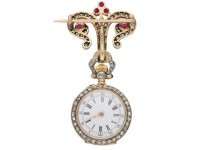 Ruby and diamond set fob watch by Mellerio, circa 1900. berganza hatton garden