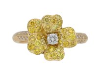 Fancy diamond flower ring Oscar Heyman berganza hatton garden