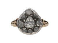 front view Georgian diamond cluster ring berganza hatton garden
