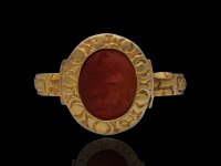 Medieval lion intaglio ring, circa 11th 12th century AD. Hatton Garden