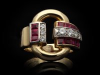 Vintage Tiffany ruby diamond ring berganza hatton garden