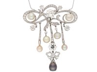 diamond natural pearl brooch hatton garden berganza