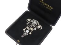 diamond natural pearl brooch hatton garden berganza